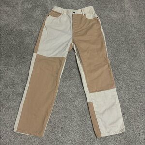 Pacsun Two-Tone Paneled High Waisted Straight Leg Jeans